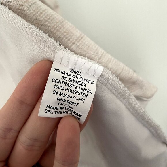 Moa Moa beige white top cardigan sweater collared rayon shirt classic business - Picture 5 of 6